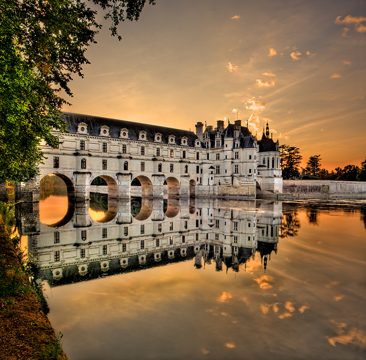 Sunset behind the Chateau de Chenonceau - Weston Westmoreland